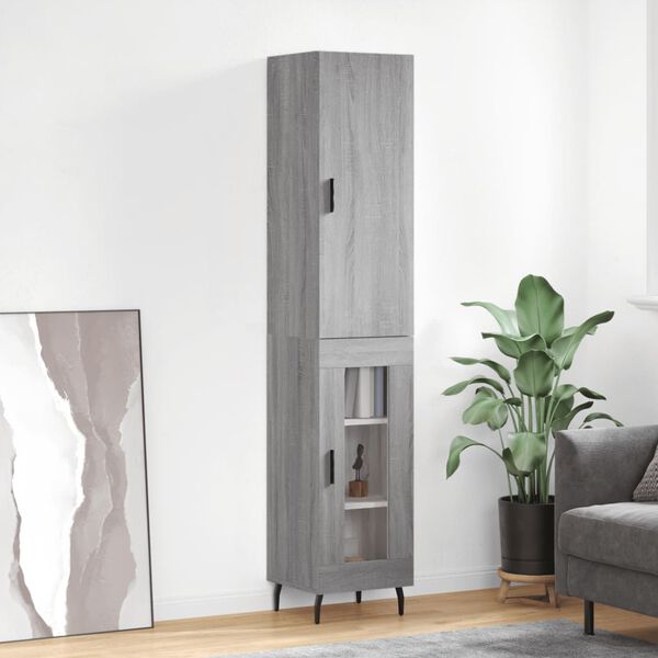 vidaXL Skř&iacute;ň highboard &scaron;ed&aacute; sonoma 34,5 x 34 x 180 cm kompozitn&iacute; dřevo