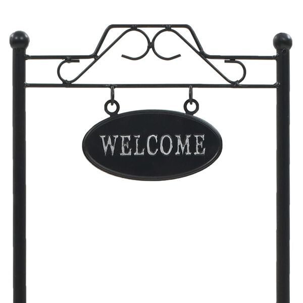 vidaXL Stojan na květiny s železn&yacute;m r&aacute;mem s pr&aacute;&scaron;kov&yacute;m n&aacute;střikem