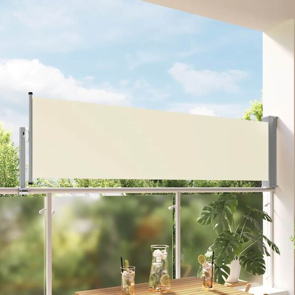 vidaXL Zatahovac&iacute; bočn&iacute; mark&yacute;za / z&aacute;stěna na terasu 80x300 cm kr&eacute;mov&aacute;