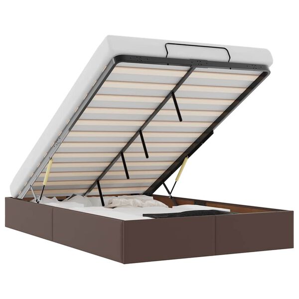 vidaXL Osmansk&yacute; r&aacute;m postele bez matrace hněd&yacute; 120x200 cm uměl&aacute; kůže