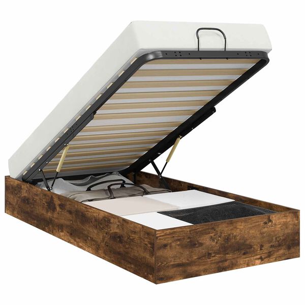 vidaXL Ottoman postel Kouřov&yacute; dub 193 x 120 x 25 cm Dřevotř&iacute;ska