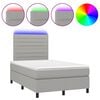 vidaXL Box spring postel s matrac&iacute; a LED světle &scaron;ed&aacute; 120x200 cm textil