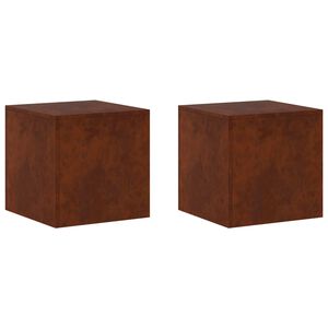 vidaXL Stojan na rostliny 2 pcs Rezav&aacute; 40 x 40 x 40 cm