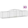 vidaXL Klenut&eacute; gabionov&eacute; ko&scaron;e 3 ks 300x50x60/80 cm pozinkovan&eacute; železo