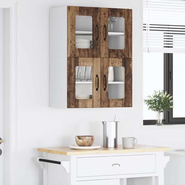 vidaXL Kuchyňsk&aacute; skř&iacute;ň s polic&iacute; 2 pcs Star&eacute; dřevo 60 x 31 x 40 cm