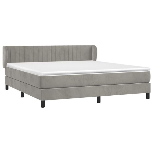 vidaXL Box spring postel s matrac&iacute; světle &scaron;ed&aacute; 160x200 cm samet