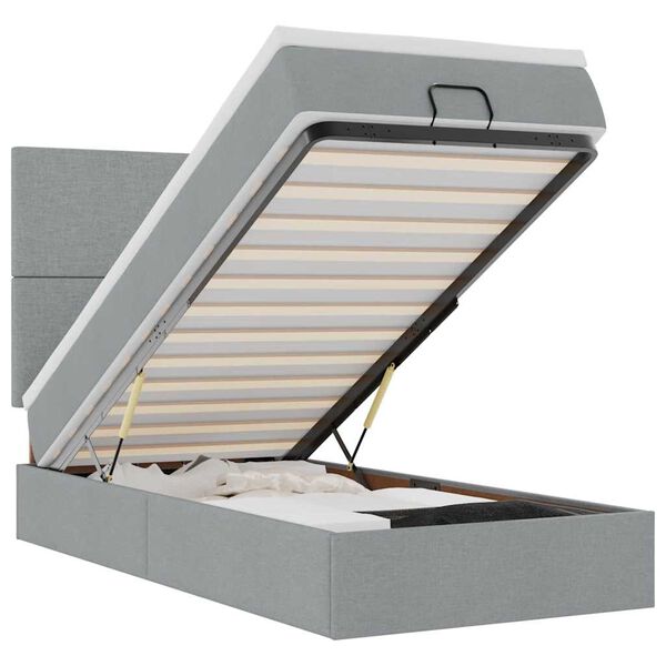 vidaXL Osmansk&yacute; postel s matrac&iacute; světle &scaron;ed&aacute; 90x200 cm textil