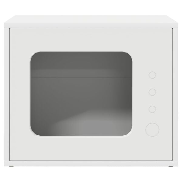 vidaXL Kočič&iacute; dům B&iacute;l&aacute; 51 x 30 x 42 cm kompozitn&iacute; dřevo