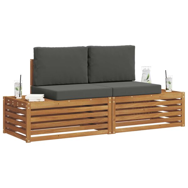 vidaXL Venkovn&iacute; pohovkov&aacute; souprava 2 Kus Přirozen&aacute; a Anthracitov&aacute;