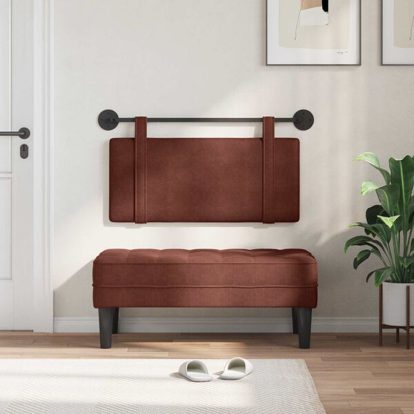 vidaXL Z&aacute;věsn&aacute; čeln&iacute; deska Leskl&aacute; hněd&aacute; 100 x 55 x 5 cm Antick&yacute; PU