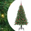 vidaXL Uměl&yacute; v&aacute;nočn&iacute; stromeček Zelen&aacute; 120 cm PVC, ocel a plast