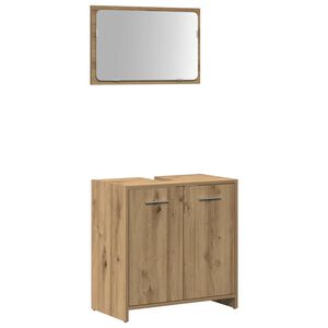 vidaXL Koupelnov&aacute; skř&iacute;ňka se zrcadlem dub artisan kompozitn&iacute; dřevo