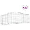 vidaXL Klenut&eacute; gabionov&eacute; ko&scaron;e 40 ks 200x50x60/80 cm pozinkovan&eacute; železo
