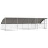 vidaXL Ps&iacute; kennel 4 ks Stř&iacute;brn&aacute; 8 x 2 x 2 m Pozinkovan&aacute; ocel