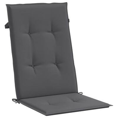vidaXL Podušky na židli vysoké opěradlo 2 ks antracitové 120x50x3 cm