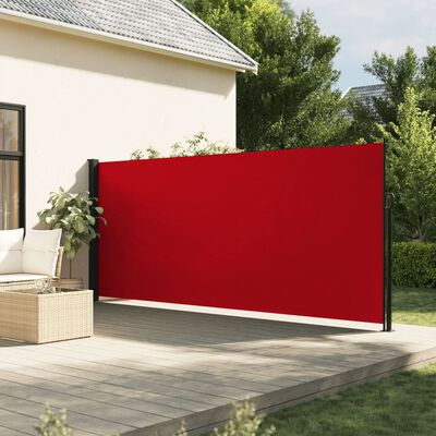 vidaXL Zatahovací boční markýza červená 160 x 600 cm