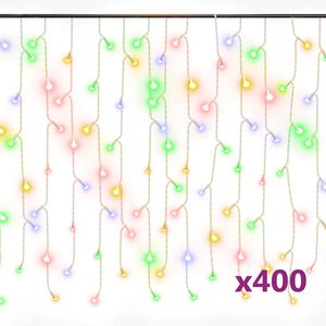 vidaXL LED světeln&yacute; z&aacute;věs rampouchy 10m 400 LED pestrobarevn&yacute; 8 funkc&iacute;