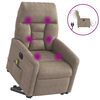 vidaXL Elektrick&eacute; zvedac&iacute; mas&aacute;žn&iacute; polohovac&iacute; křeslo taupe mikrovl&aacute;kno