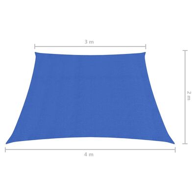vidaXL Stínící plachta 160 g/m² modrá 3/4 x 2 m HDPE