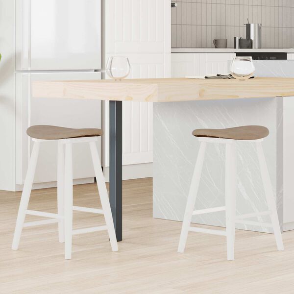 vidaXL J&iacute;deln&iacute; židle 2 pcs B&iacute;l&aacute; 46 x 37 x 63 cm Masivn&iacute; gumov&eacute; dřevo