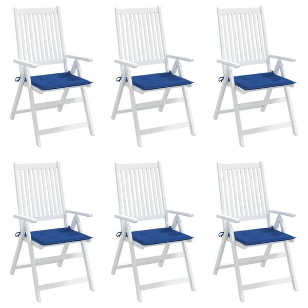 vidaXL Podu&scaron;ky na zahradn&iacute; židli 6 ks kr&aacute;lovsky modr&eacute; 50x50x4cm oxford