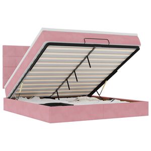 vidaXL Osmansk&yacute; r&aacute;m postele s matrac&iacute;es růžov&aacute; 160x200cm samet