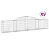 vidaXL Klenut&eacute; gabionov&eacute; ko&scaron;e 9 ks 300x30x60/80 cm pozinkovan&eacute; železo