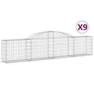 vidaXL Klenut&eacute; gabionov&eacute; ko&scaron;e 9 ks 300x30x60/80 cm pozinkovan&eacute; železo