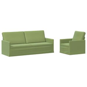 vidaXL Set pohovek 2 pcs Světl&aacute; zelen&aacute; Samet