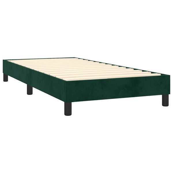 vidaXL Box spring postel s matrac&iacute; tmavě zelen&aacute; 90x190 cm samet