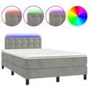 vidaXL Box spring postel s matrac&iacute; a LED světle &scaron;ed&aacute; 120x190 cm samet