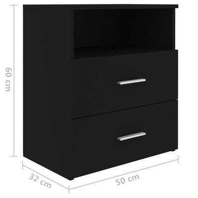 vidaXL Noční stolek černý 50 x 32 x 60 cm