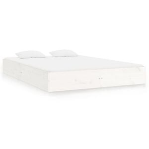 vidaXL R&aacute;m postele b&iacute;l&yacute; masivn&iacute; dřevo 200 x 200 cm