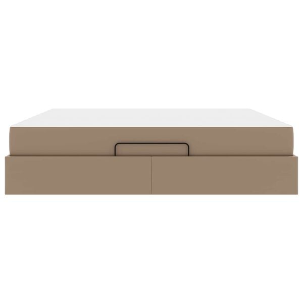 vidaXL R&aacute;m postele s matrac&iacute; s matrac&iacute; 2 pcs Žlutohněd&aacute; PVC