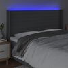 vidaXL Čelo postele s LED tmavě &scaron;ed&eacute; 183 x 16 x 118/128 cm textil