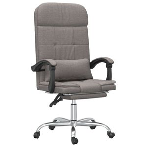 vidaXL Mas&aacute;žn&iacute; polohovac&iacute; kancel&aacute;řsk&eacute; křeslo taupe textil