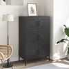 vidaXL Skříň highboard černá 68 x 39 x 113 cm ocel