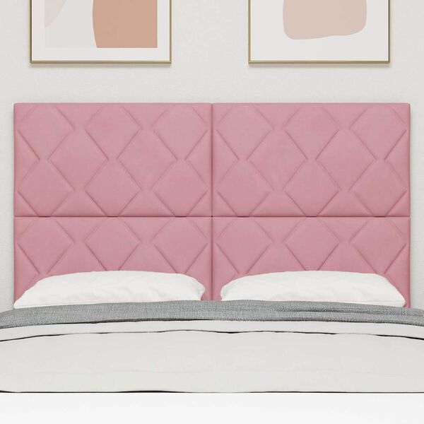 vidaXL Čelo postele Růžov&aacute; 160 cm samet