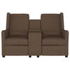 vidaXL 2m&iacute;stn&eacute; polohovac&iacute; křeslo s drž&aacute;kem n&aacute;pojů hněd&eacute; textil