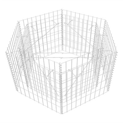 vidaXL Šestihranný gabionový vyvýšený záhon 100 x 90 x 50 cm