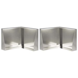 vidaXL Opěrn&aacute; zeď 2 ks 50 x 50 x 30 cm Nerezov&aacute; ocel Stř&iacute;brn&aacute;