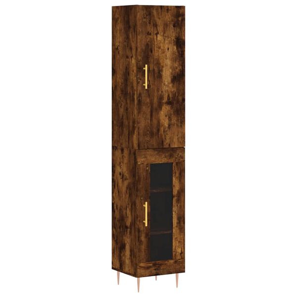 vidaXL Skř&iacute;ň highboard kouřov&yacute; dub 34,5 x 34 x 180 cm kompozitn&iacute; dřevo