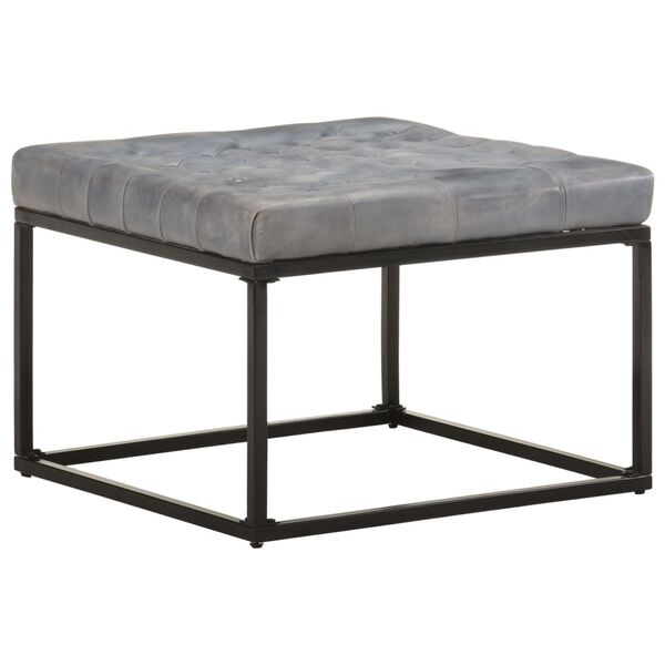 vidaXL Taburet &scaron;ed&yacute; 62 x 62 x 47 cm prav&aacute; kůže