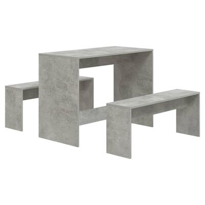 vidaXL 3dílný jídelní set betonově šedý dřevotříska