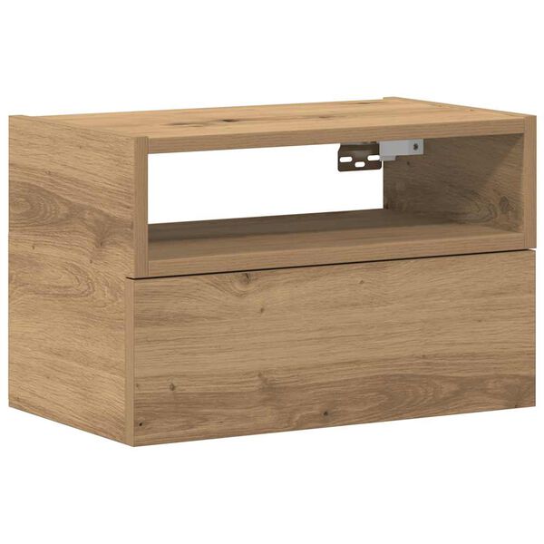 vidaXL Nástěnný noční stolek dub artisan 45x26x28,5 cm
