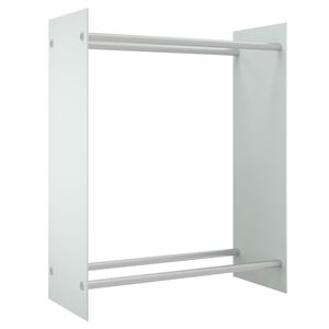 vidaXL Stojan na palivov&eacute; dř&iacute;v&iacute; b&iacute;l&yacute; 80 x 35 x 100 cm tvrzen&eacute; sklo