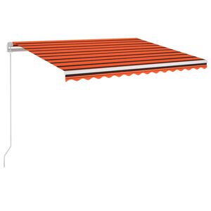 vidaXL Ručně zatahovac&iacute; mark&yacute;za s LED světlem 350x250 cm oranžovohněd&aacute;