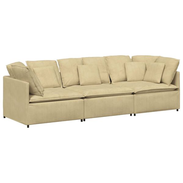 vidaXL Modul&aacute;rn&iacute; pohovka s pol&scaron;t&aacute;ři man&scaron;estrov&aacute; tkanina &scaron;edozelen&aacute;