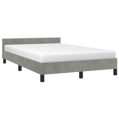 vidaXL Rám postele s čelem světle šedý 120 x 190 cm samet