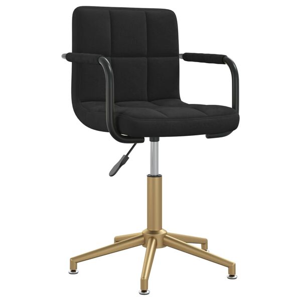 vidaXL Otočn&aacute; j&iacute;deln&iacute; židle čern&aacute; samet